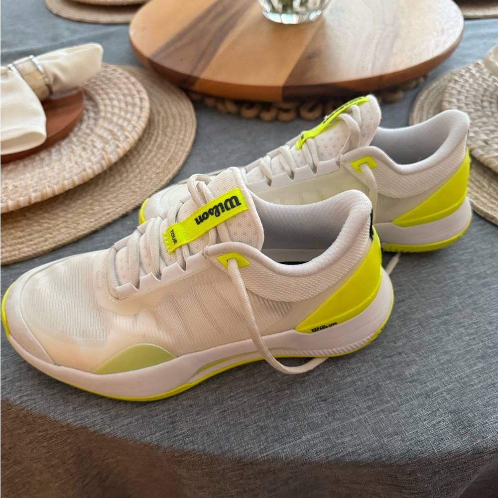 Wilson White and Neon Yellow Sneakers- court, pickleball - Picture 3 of 5